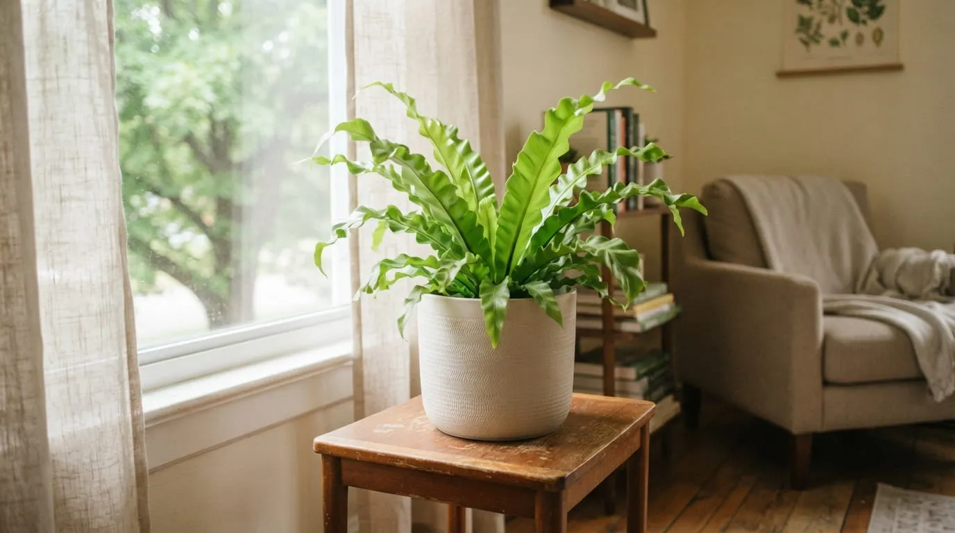 Bird’s Nest Fern (Asplenium nidus). Foto: AI Generated