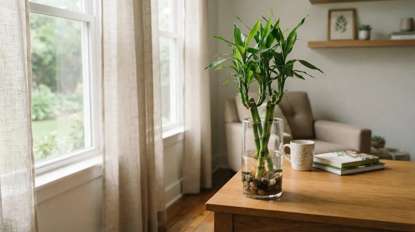 Bambu Hoki (Dracaena sanderiana). Foto: AI Generated