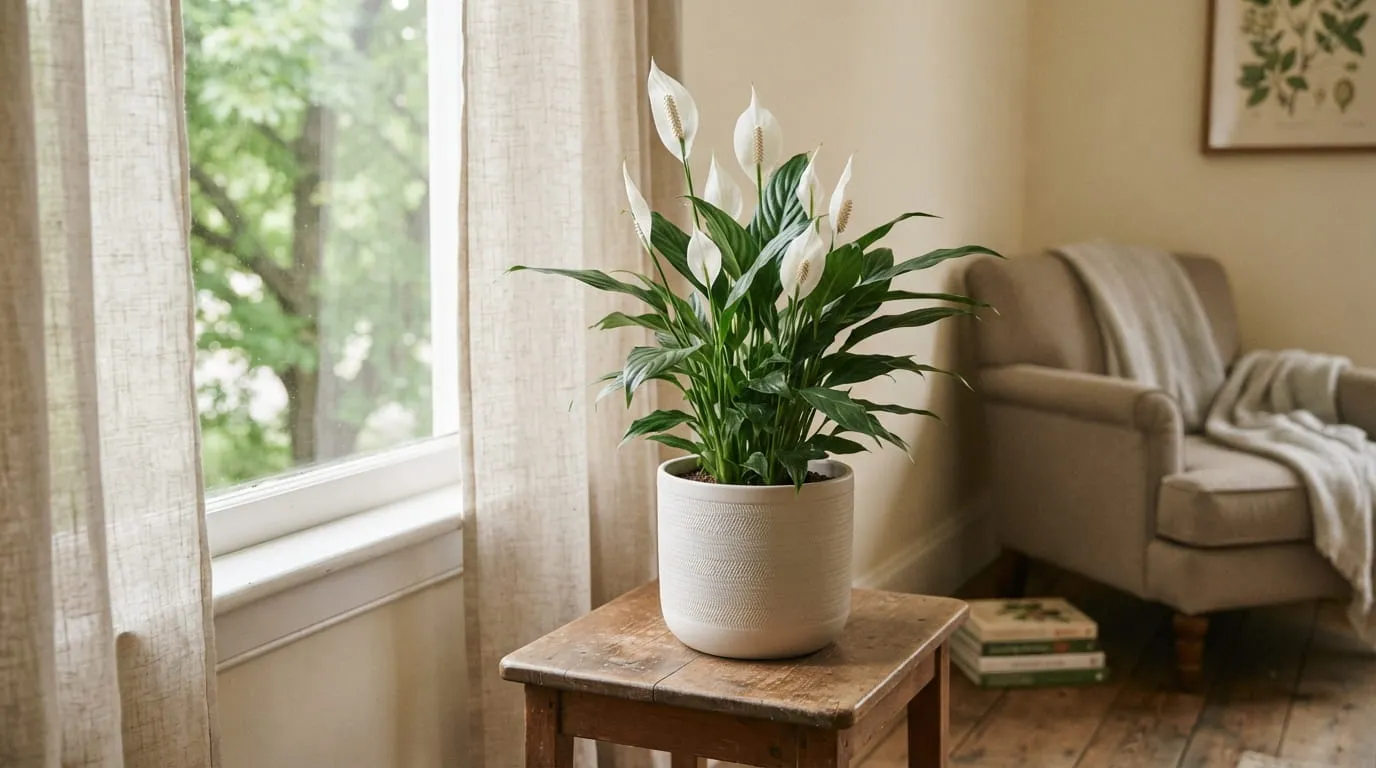 Peace Lily (Spathiphyllum). Foto: AI Generated