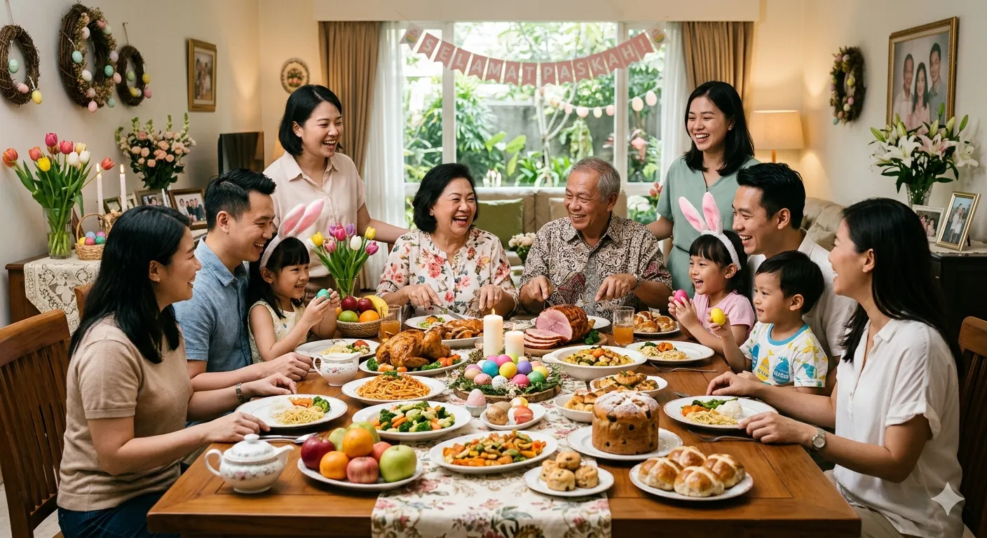 Ucapan Selamat Paskah untuk Keluarga Tercinta (c) Ilustrasi AI