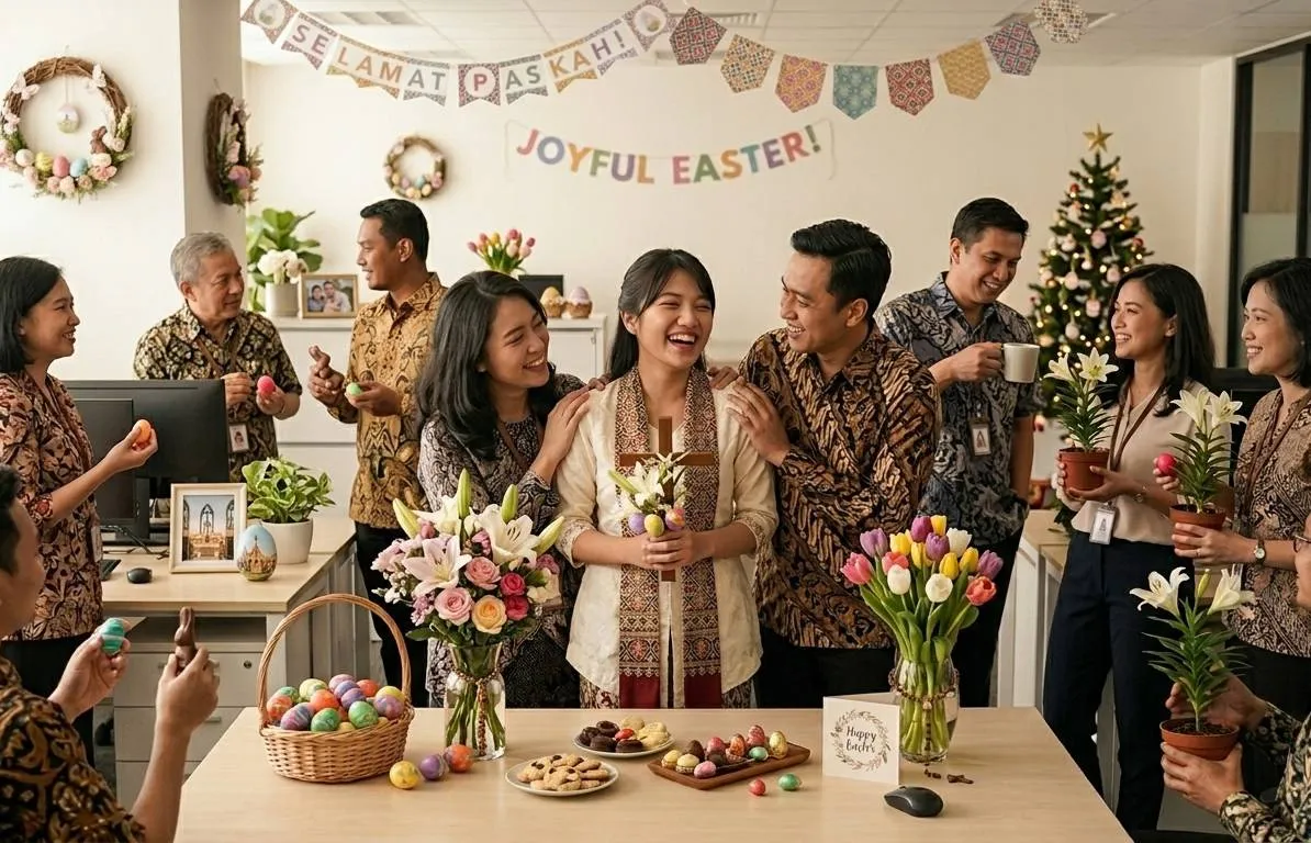ilustrasi merayakan paskah - created by AI