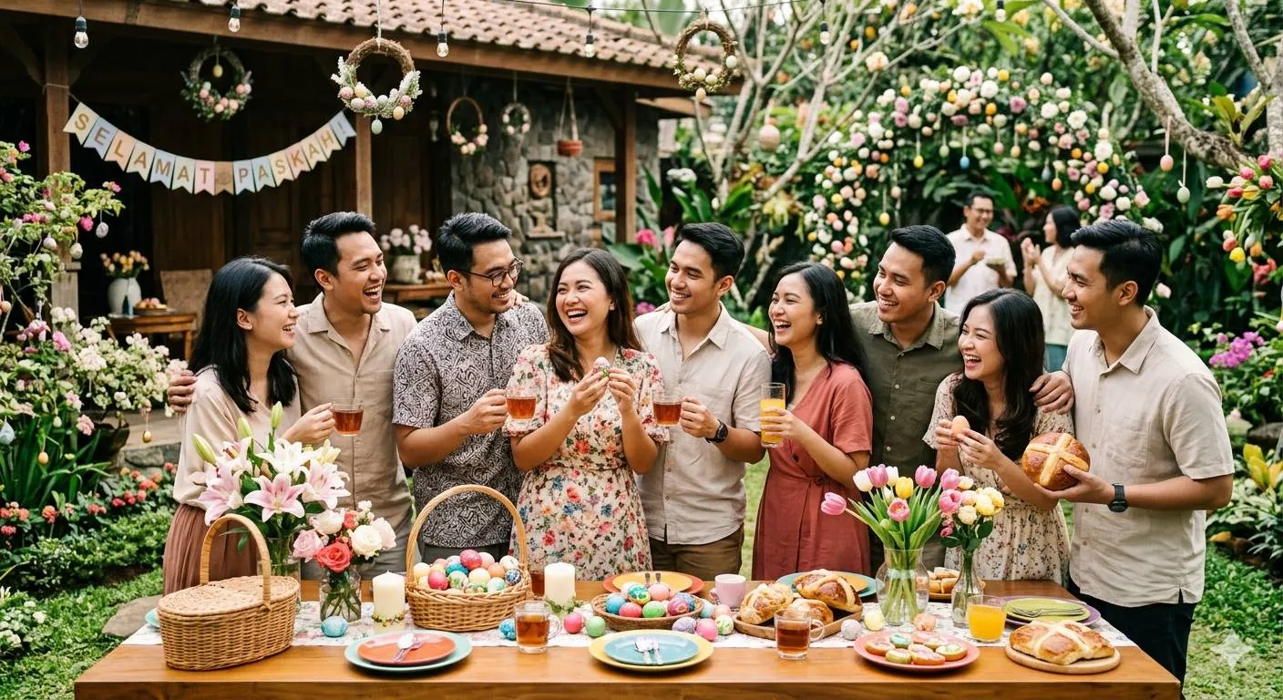 ilustrasi rayakan Paskah untuk Sahabat dan Teman Dekat - created by AI