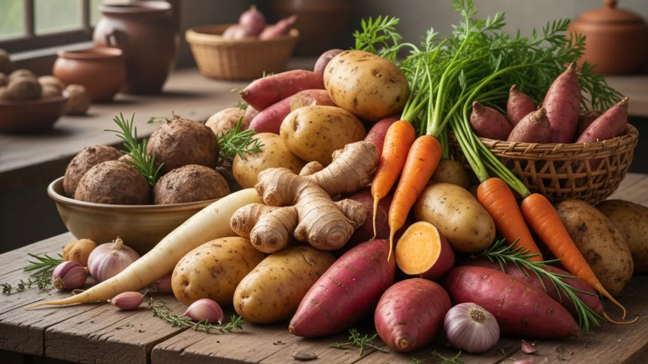 Pengertian dan Klasifikasi Umbi-Umbian (c) Ilustrasi AI