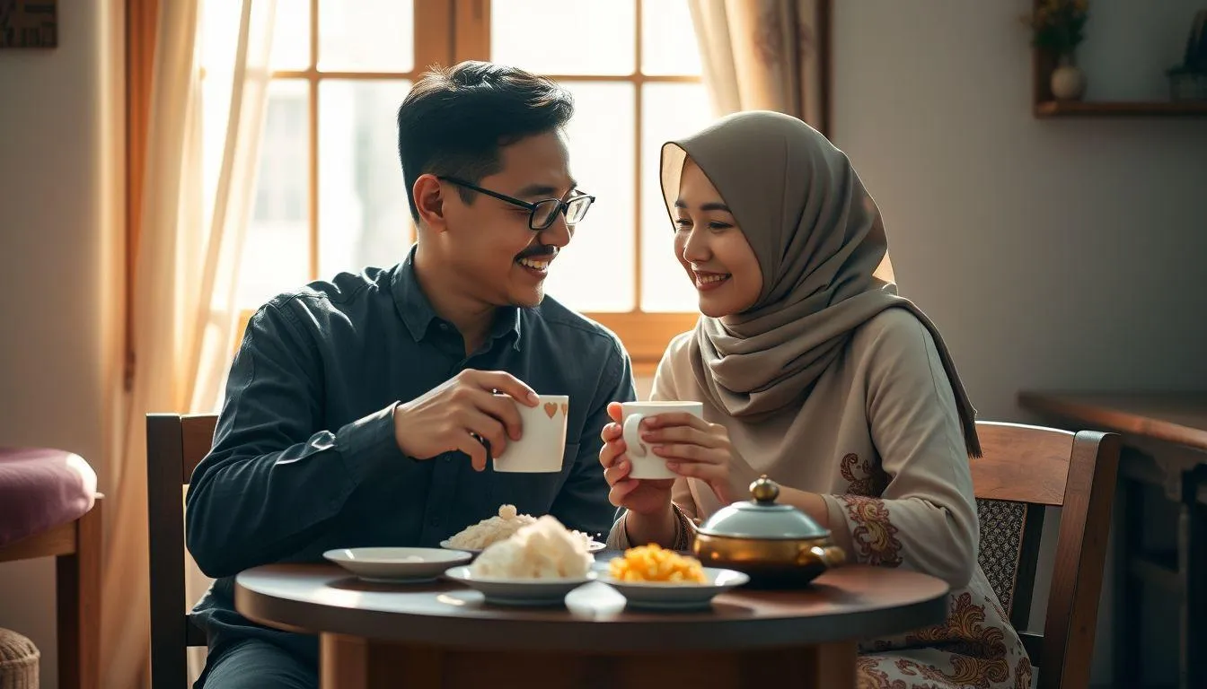 Dua orang duduk bersama (c) Ilustrasi AI
