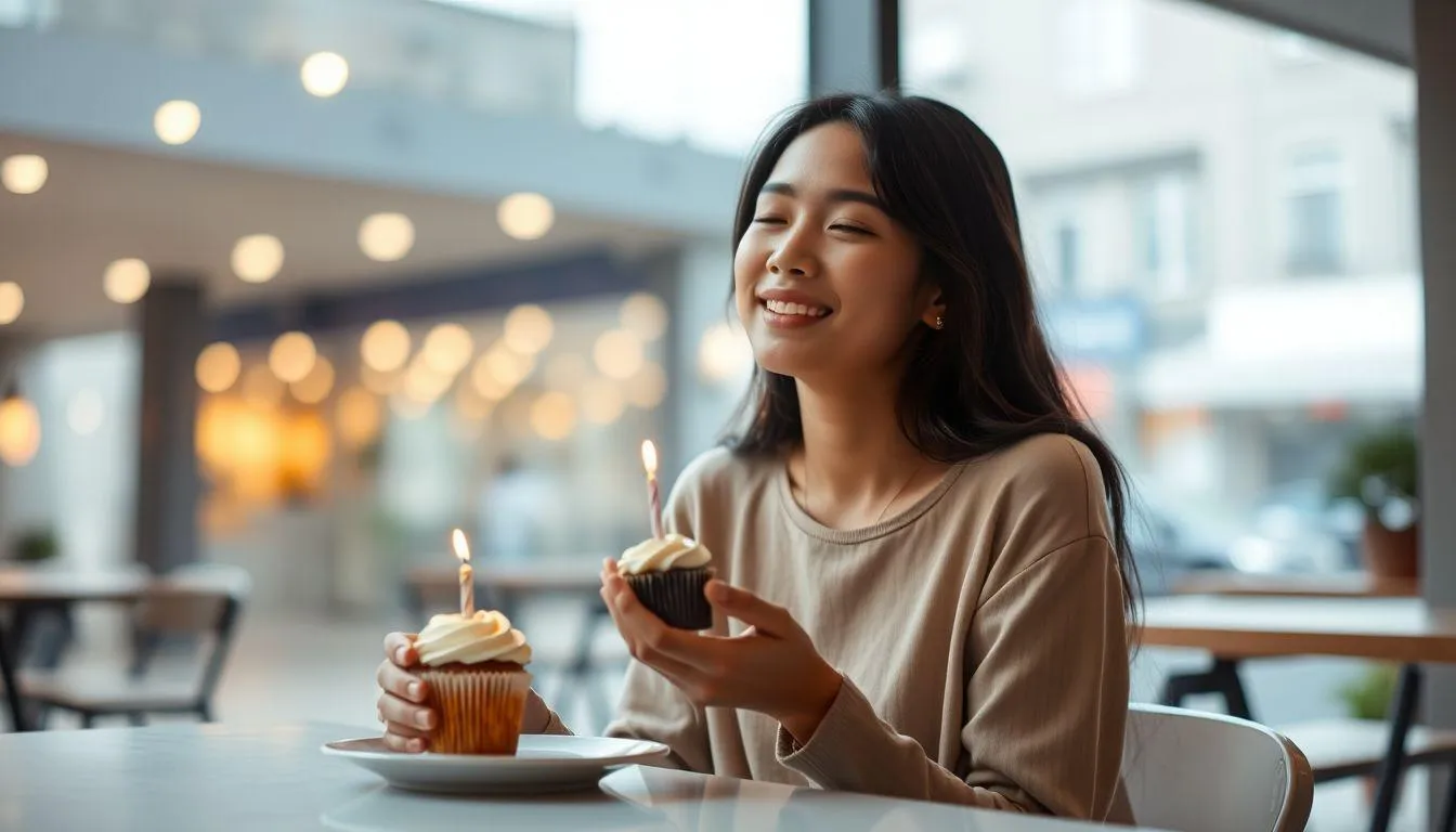Wanita membawa kue ulang tahun (c) Ilustrasi AI