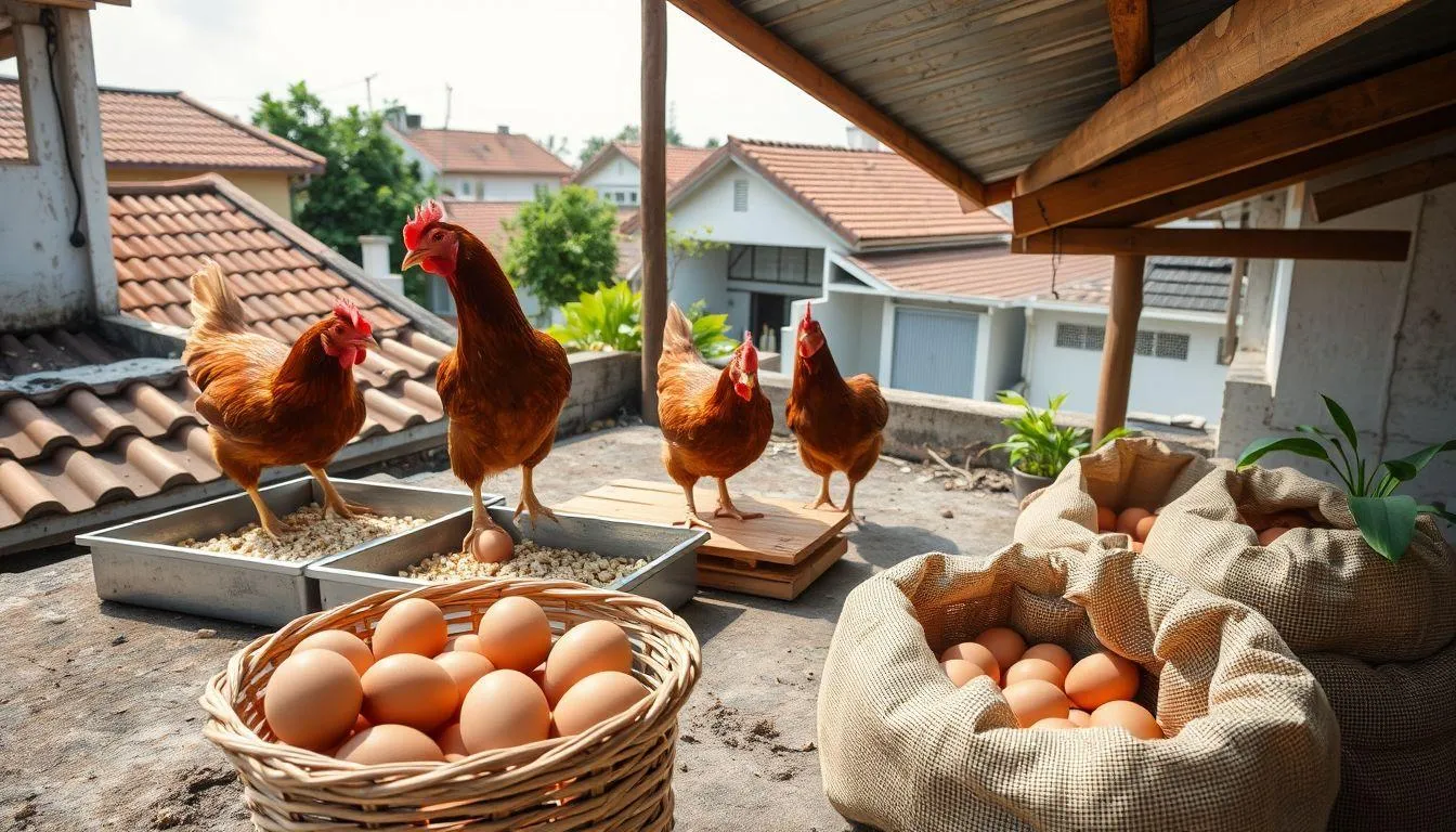 Kalkulasi Manfaat Ternak Ayam di Atap Rumah (c) Ilustrasi AI
