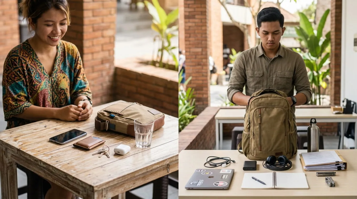 Filosofi Barang Bawaan dan Minimalisme. Foto: AI Generated
