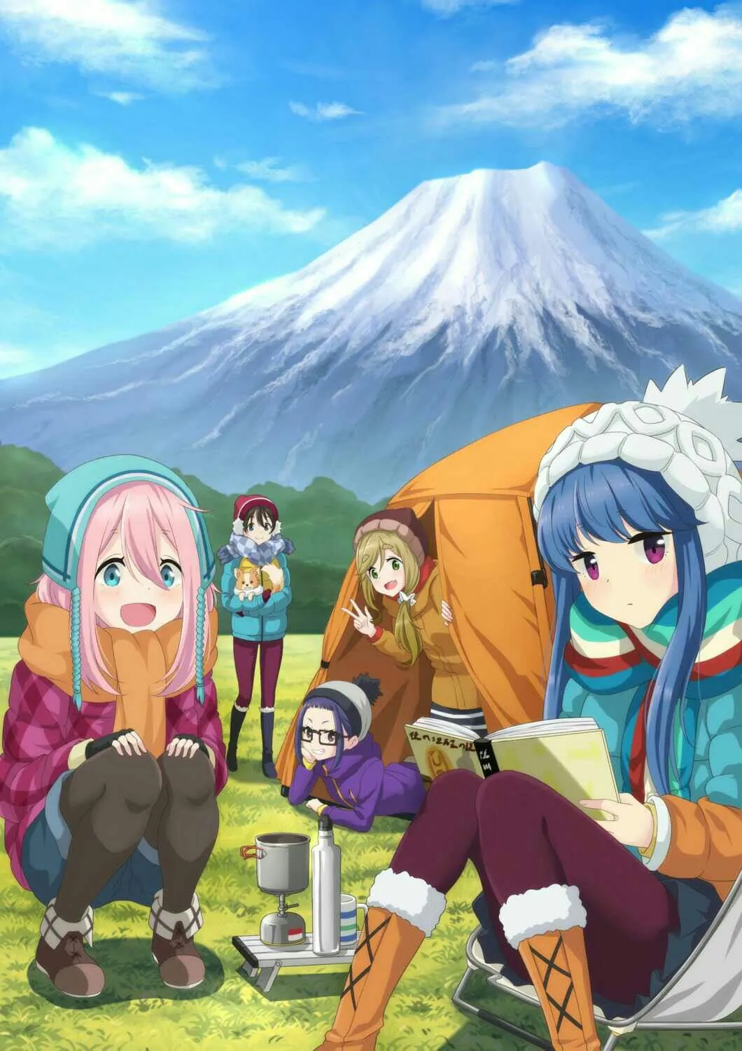 Yuru Camp hadirkan suasana camping beserta visual lanskap alam yang indah. 