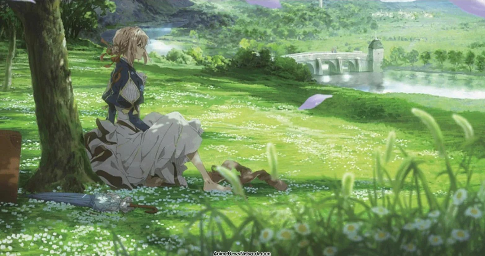 Violet Evergarden dan lanskap indahnya. 