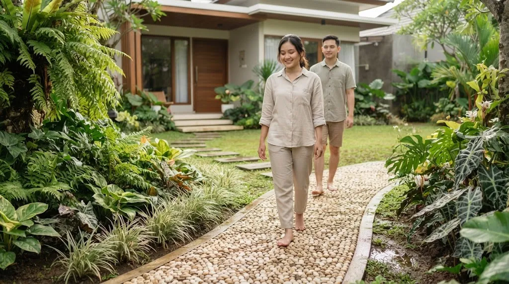 Tips memilih batu koral untuk mengurangi becek di halaman rumah (AI Generated)