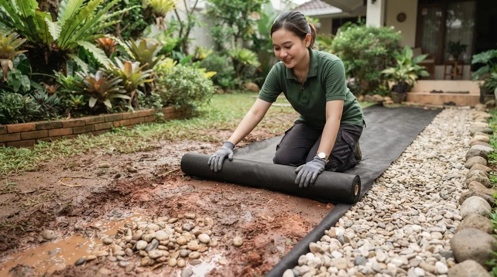 Tips memilih batu koral untuk mengurangi becek di halaman rumah (AI Generated)