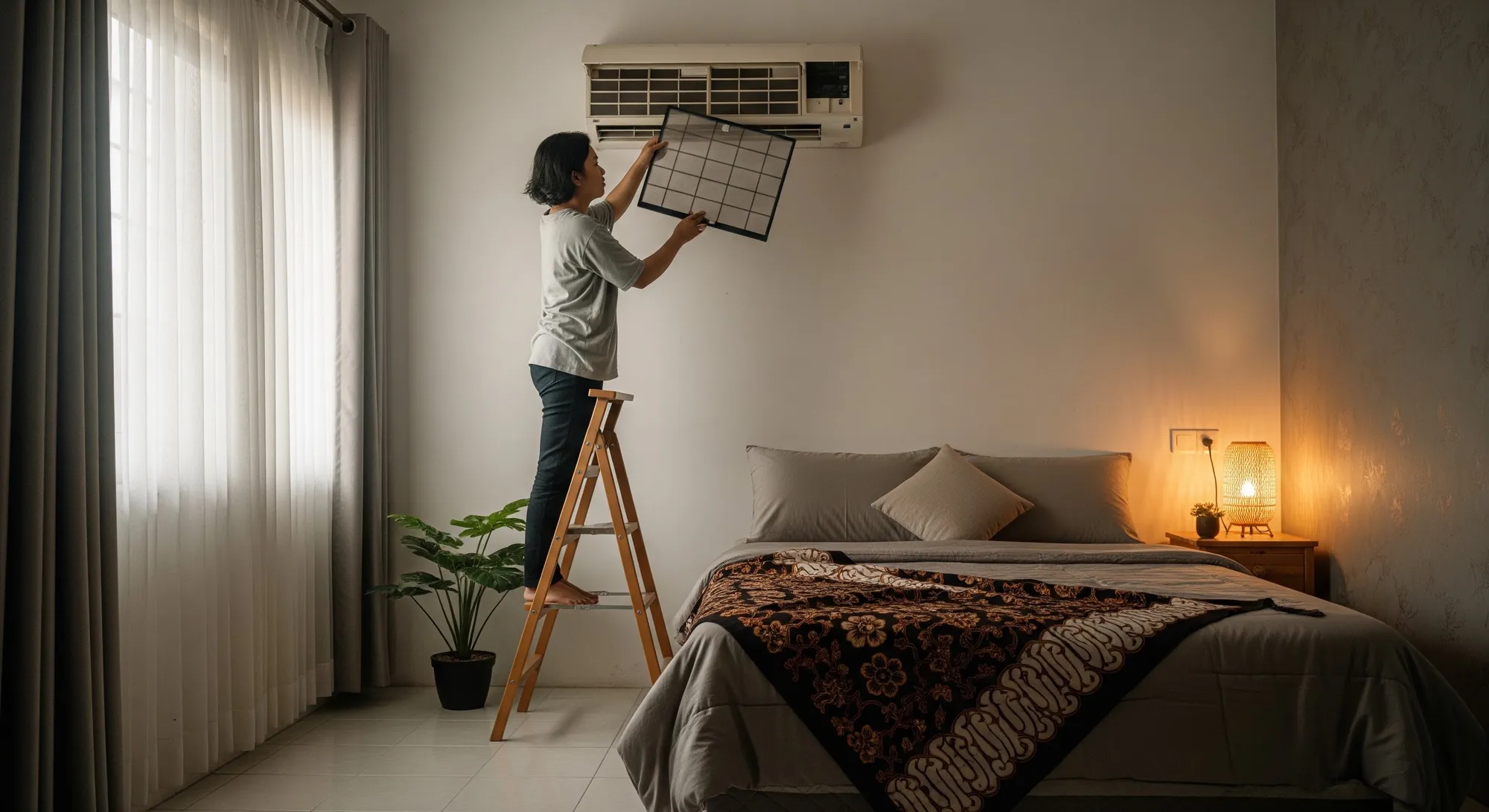 Tips Tidur Menggunakan AC agar Nyaman (AI Generated)