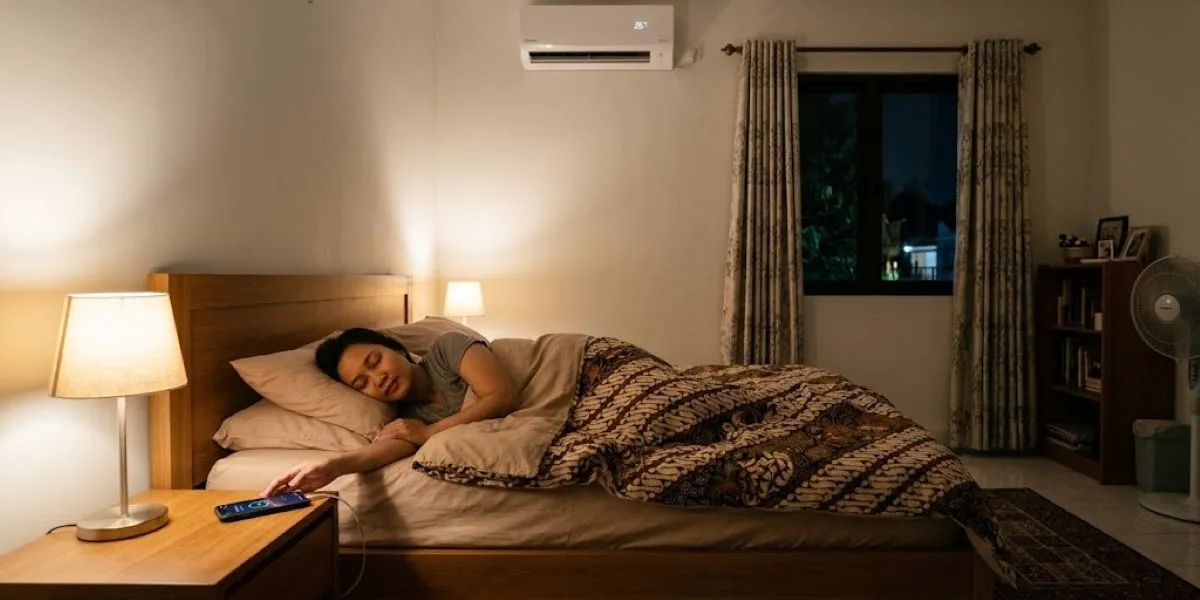 Tips Tidur Menggunakan AC agar Nyaman (AI Generated)