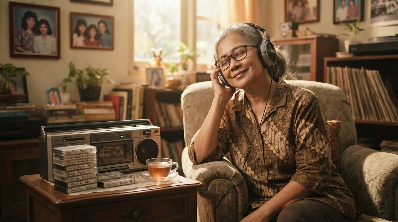 Nostalgia sebagai Mekanisme Pertahanan dan Pengatur Suasana Hati. Foto: AI Generated