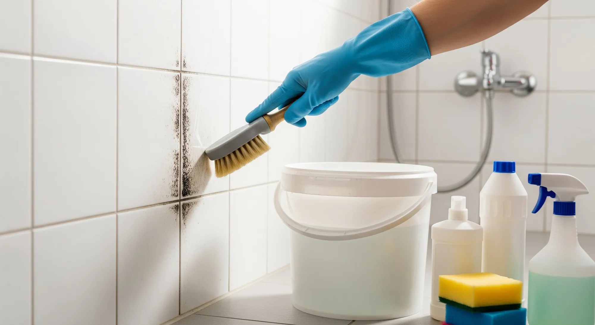 Cara Membersihkan Jamur di Dinding Kamar Mandi (AI Generated)