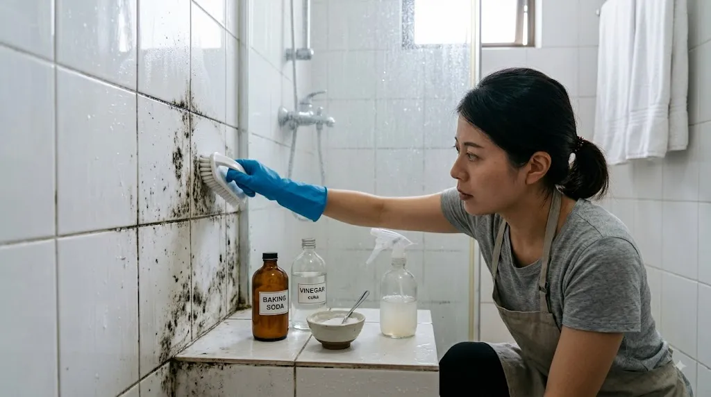 Cara Membersihkan Jamur di Dinding Kamar Mandi (AI Generated)
