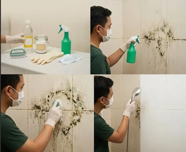 Cara Membersihkan Jamur di Dinding Kamar Mandi (AI Generated)