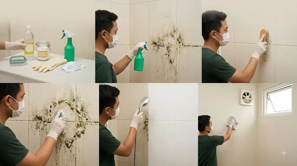 Cara Membersihkan Jamur di Dinding Kamar Mandi (AI Generated)