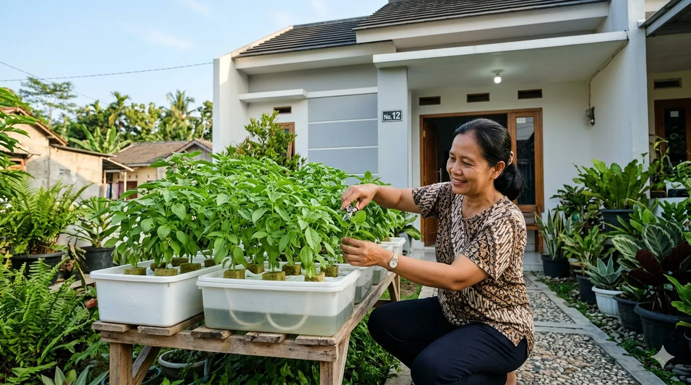 Cara Menanam Kemangi dari Sisa Batang di Dapur (AI Genarated)