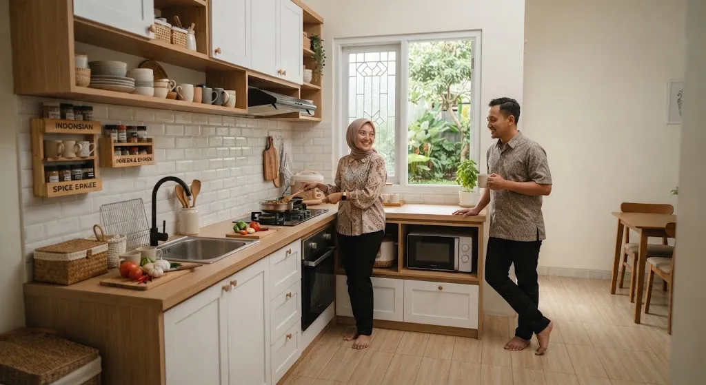 Desain Dapur Minimalis untuk Pasangan Baru Menikah. (AI Generated)