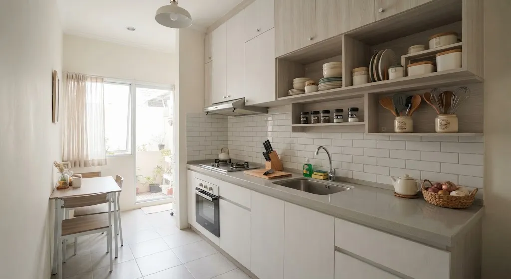 Desain Dapur Minimalis untuk Pasangan Baru Menikah. (AI Generated)