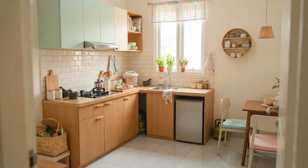 Desain Dapur Minimalis untuk Pasangan Baru Menikah. (AI Generated)