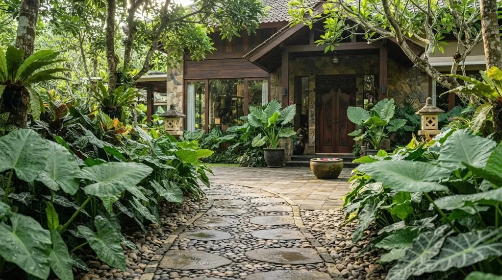 Alocasia di Sisi Jalan Setapak Batu Koral/Foto: AI Generated