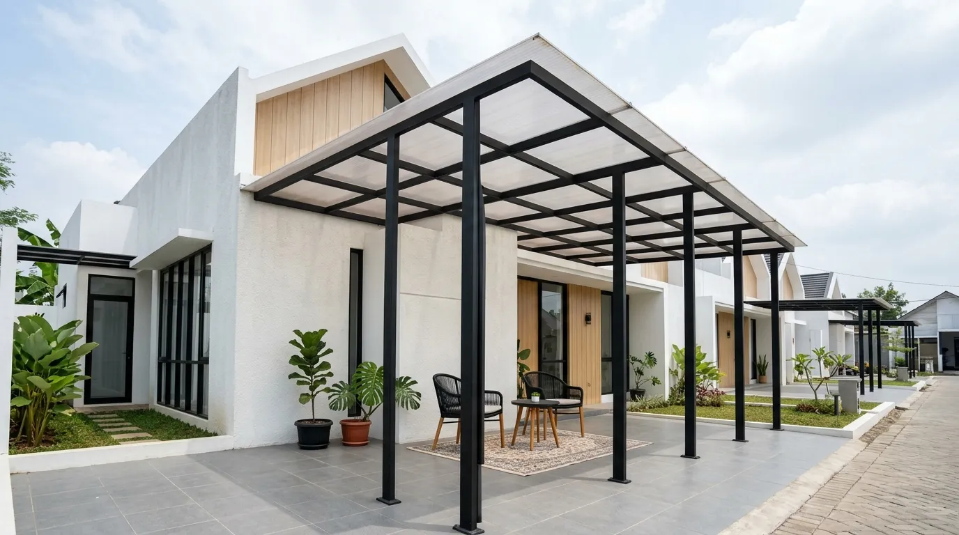 Inspirasi Kanopi dengan Tiang Teras Rumah (AI Generated)