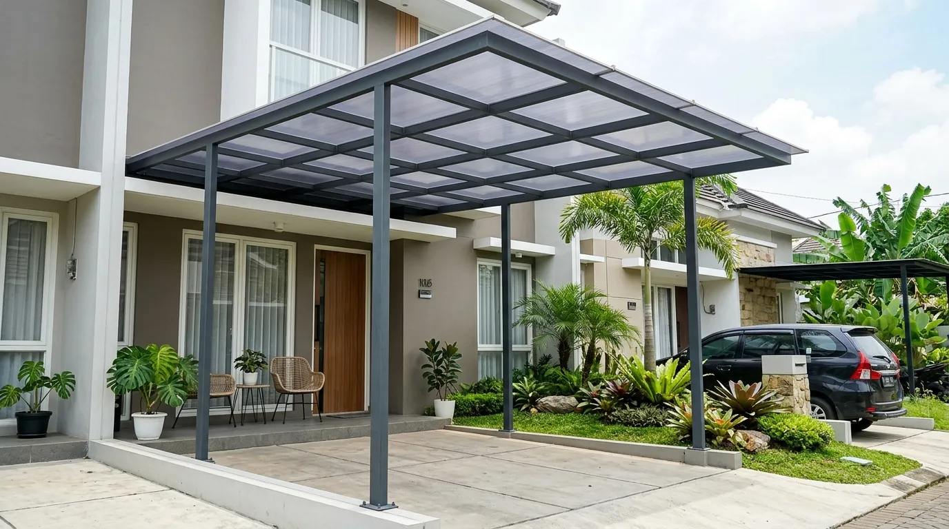 Inspirasi Kanopi dengan Tiang Teras Rumah (AI Generated)