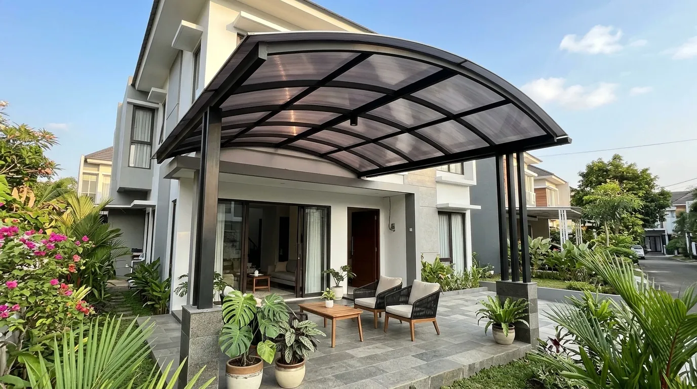 Inspirasi Kanopi dengan Tiang Teras Rumah (AI Generated)
