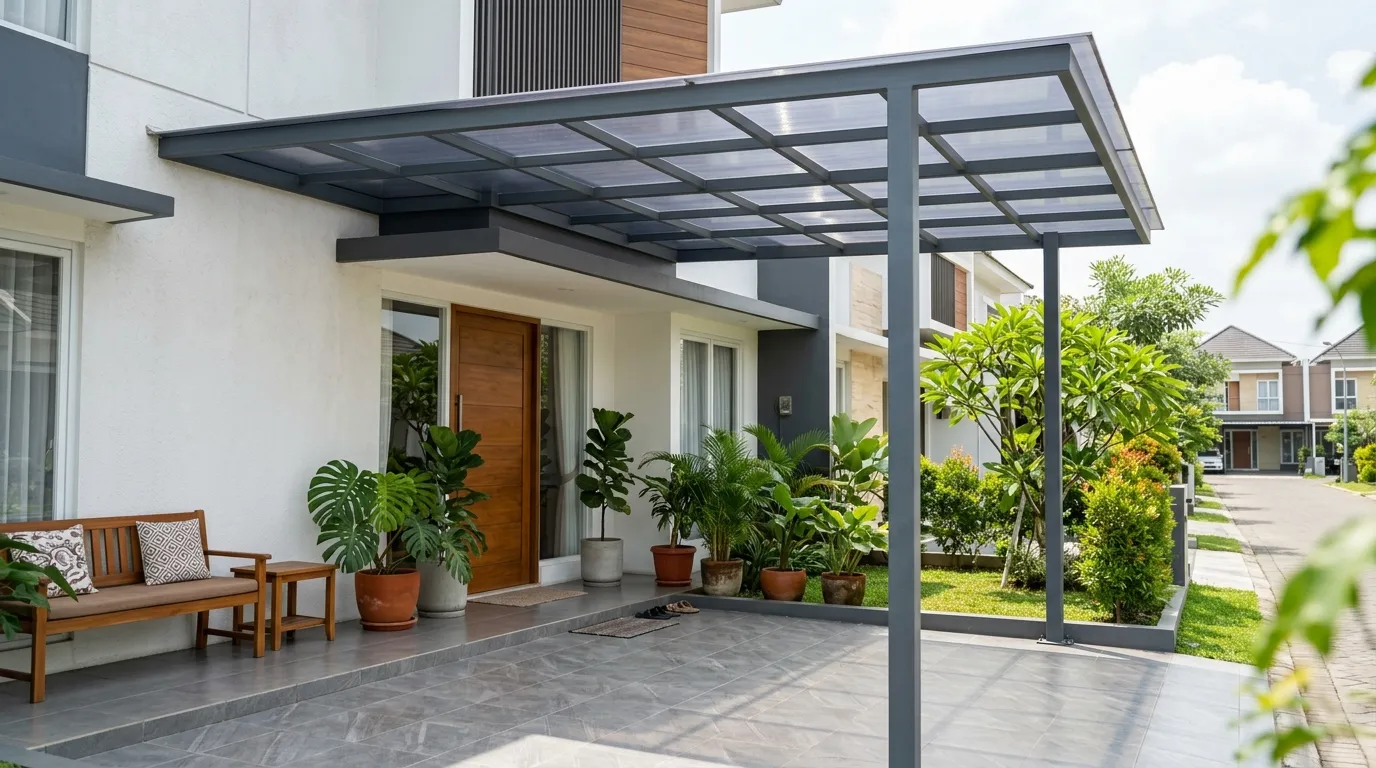 Inspirasi Kanopi dengan Tiang Teras Rumah (AI Generated)
