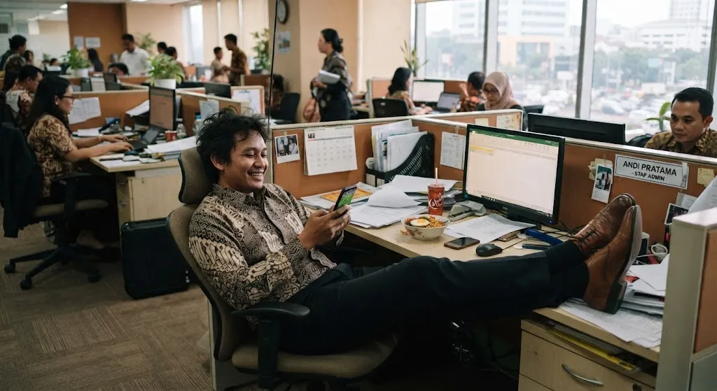Bekerja Serampangan atau Seenaknya - AI generated