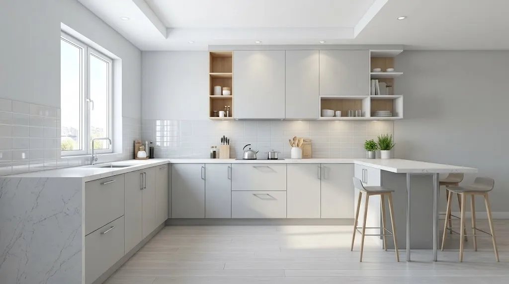 Cat dapur warna abu-abu muda. [AI Generated]