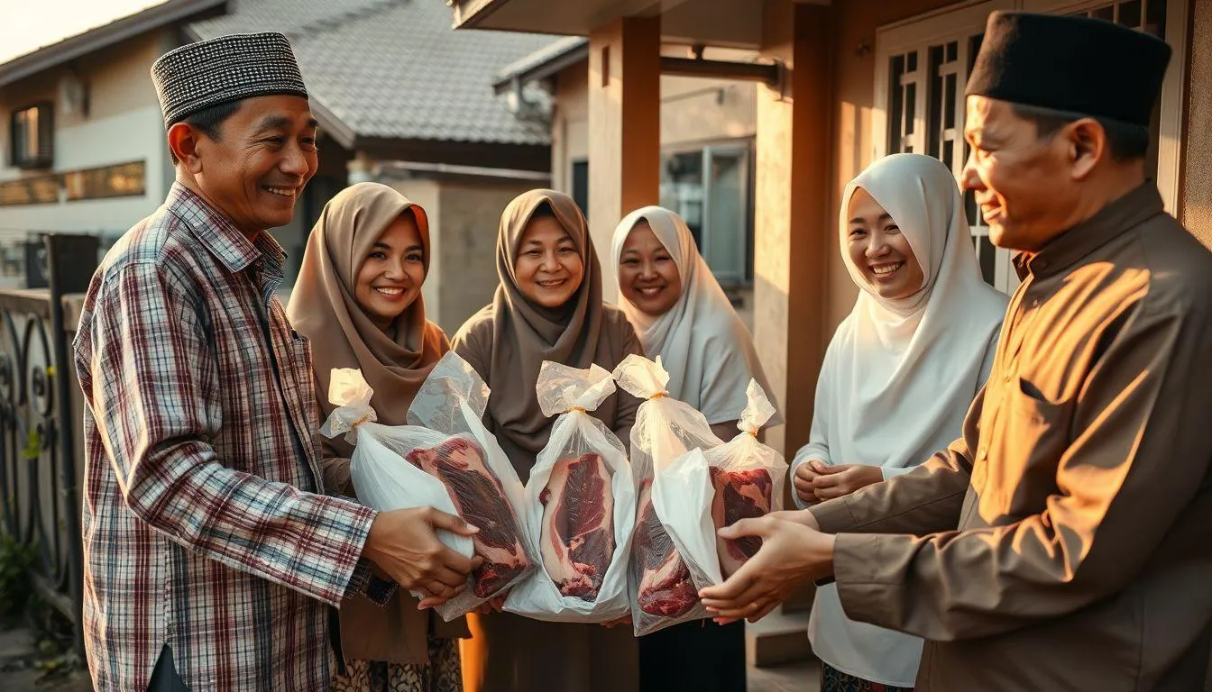 Ucapan Terima Kasih untuk Tetangga dan Saudara yang Berbagi Daging Kurban (c) Ilustrasi AI