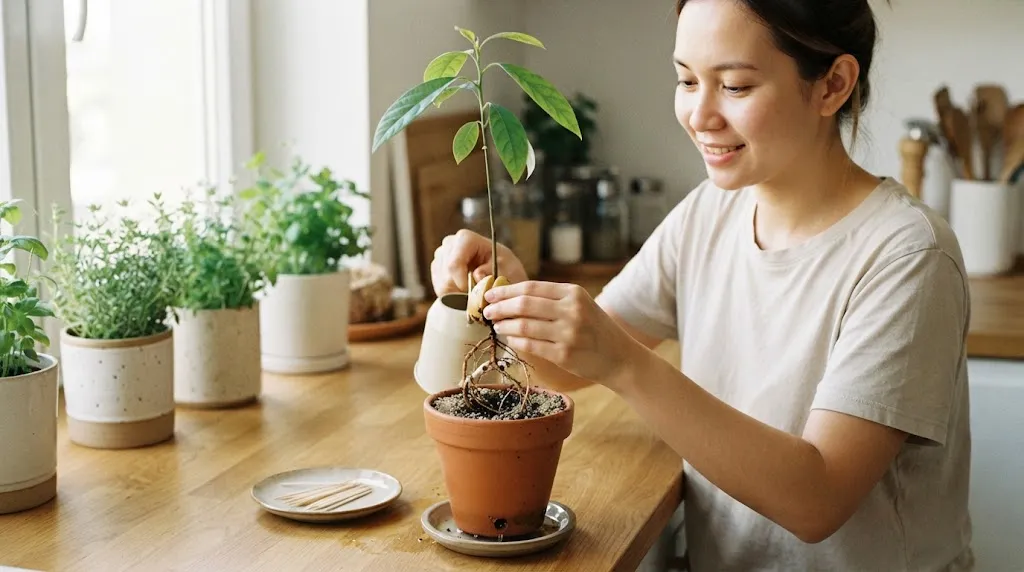 Cara Membuat Bibit Alpukat dari Biji yang Ada di Dapur (AI Generated)