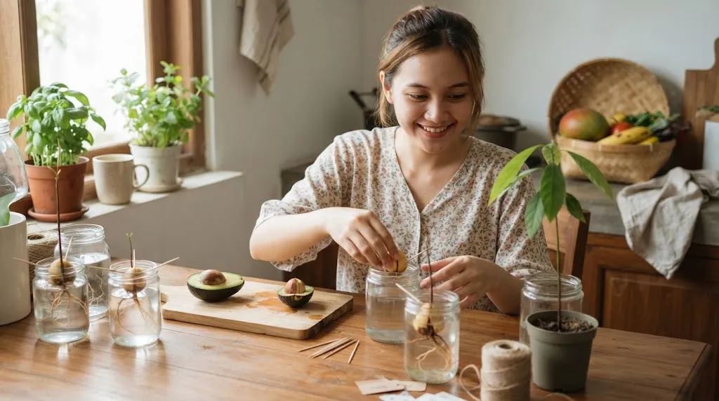 Cara Membuat Bibit Alpukat dari Biji yang Ada di Dapur (AI Generated)