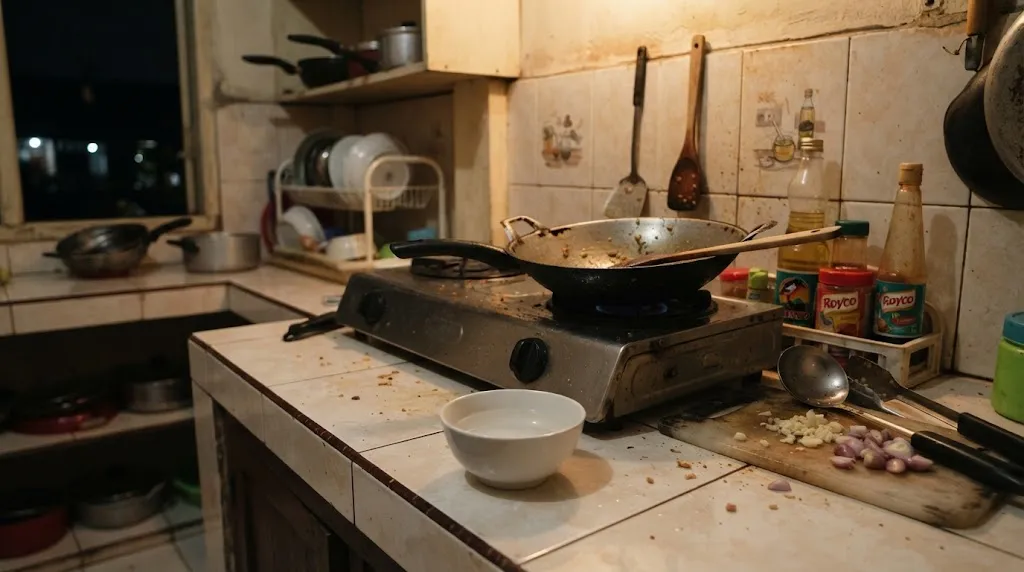 Semangkuk Cuka Putih di Dapur. (AI Generated)