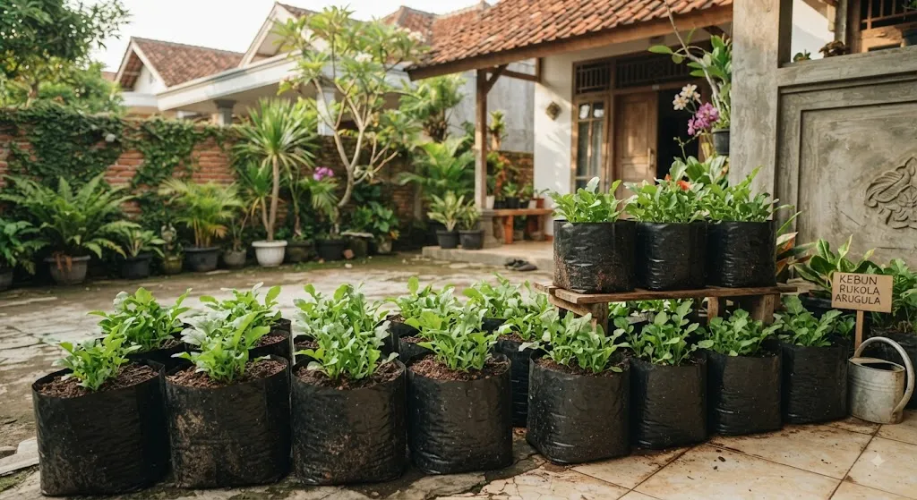 Tanaman sayur arugula (AI generated)