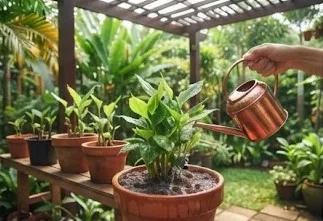 Cara Menanam Kencur dari Rimpang di Pot Rumah (AI Generated)