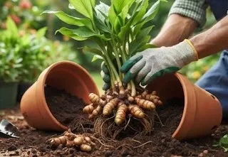 Cara Menanam Kencur dari Rimpang di Pot Rumah (AI Generated)