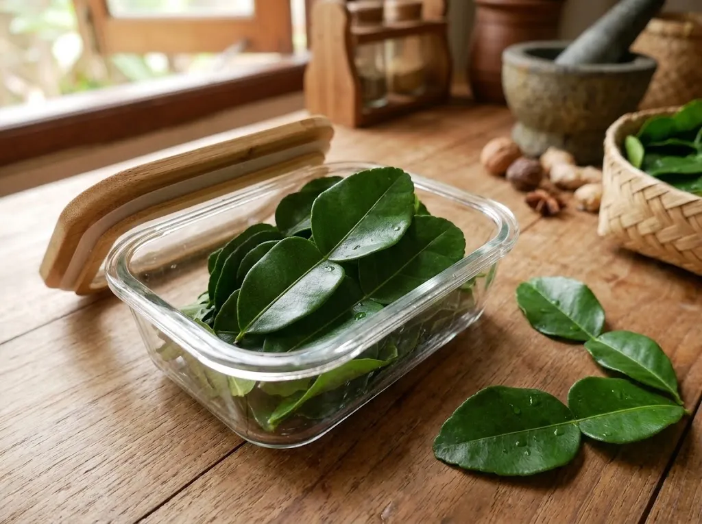 Cara menyimpan daun jeruk tanpa kulkas agar tidak mudah kering dan tetap wangi  (AI generated)