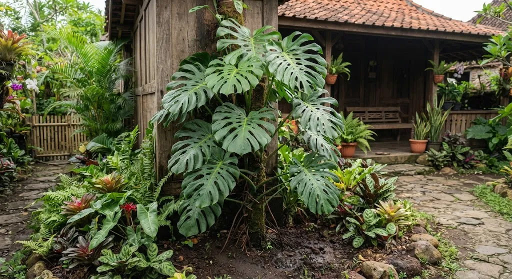 Ilustrasi monstera (AI generated)