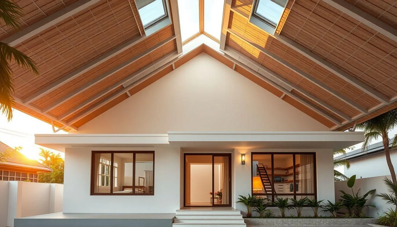 5. Rumah Plafon Tinggi dengan Cerobong Termal (Stack Effect) (c) Ilustrasi AI