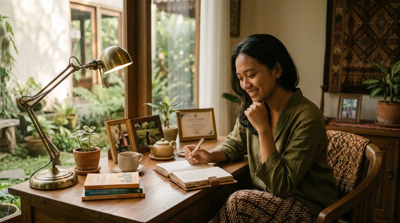 Membuat Daftar Kelebihan dan Kekuatan Diri. Foto: AI Generated