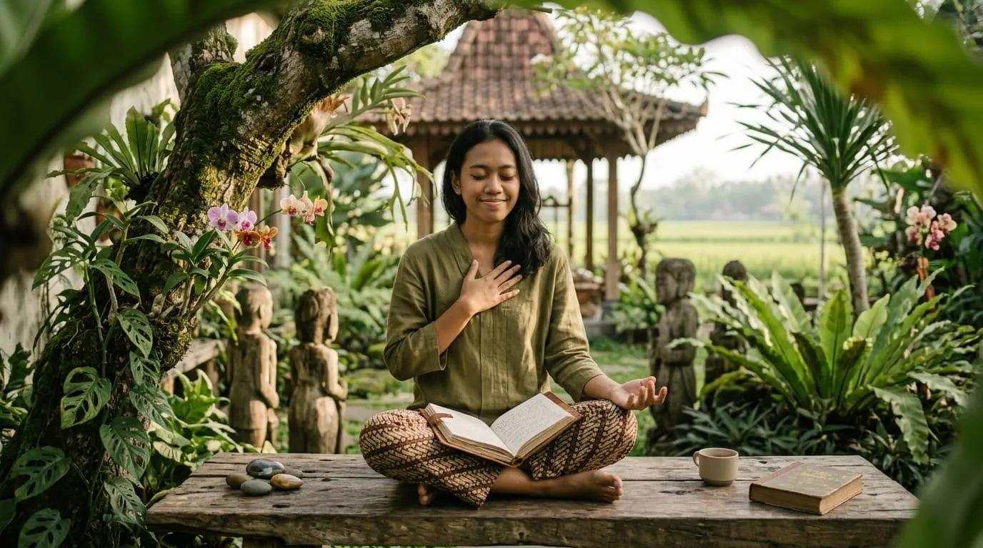Membuat dan Mengulangi Afirmasi Positif. Foto: AI Generated