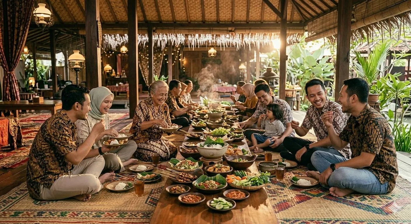 Makan lesehan - image by AI
