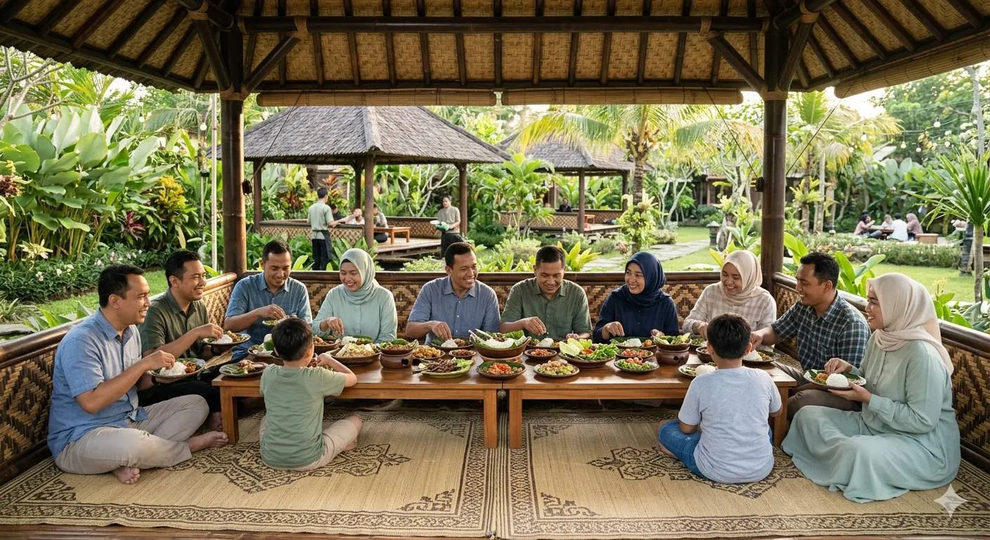 makan di saung - image by AI