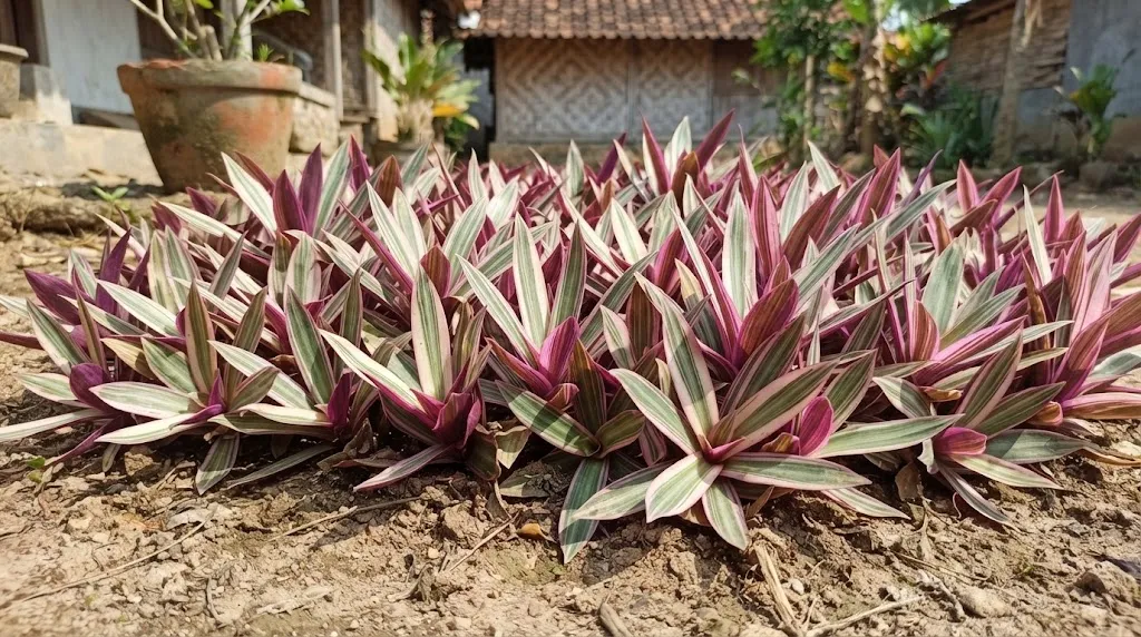 Nanas Kerang (Rhoeo discolor) Variegata. (AI Generated)