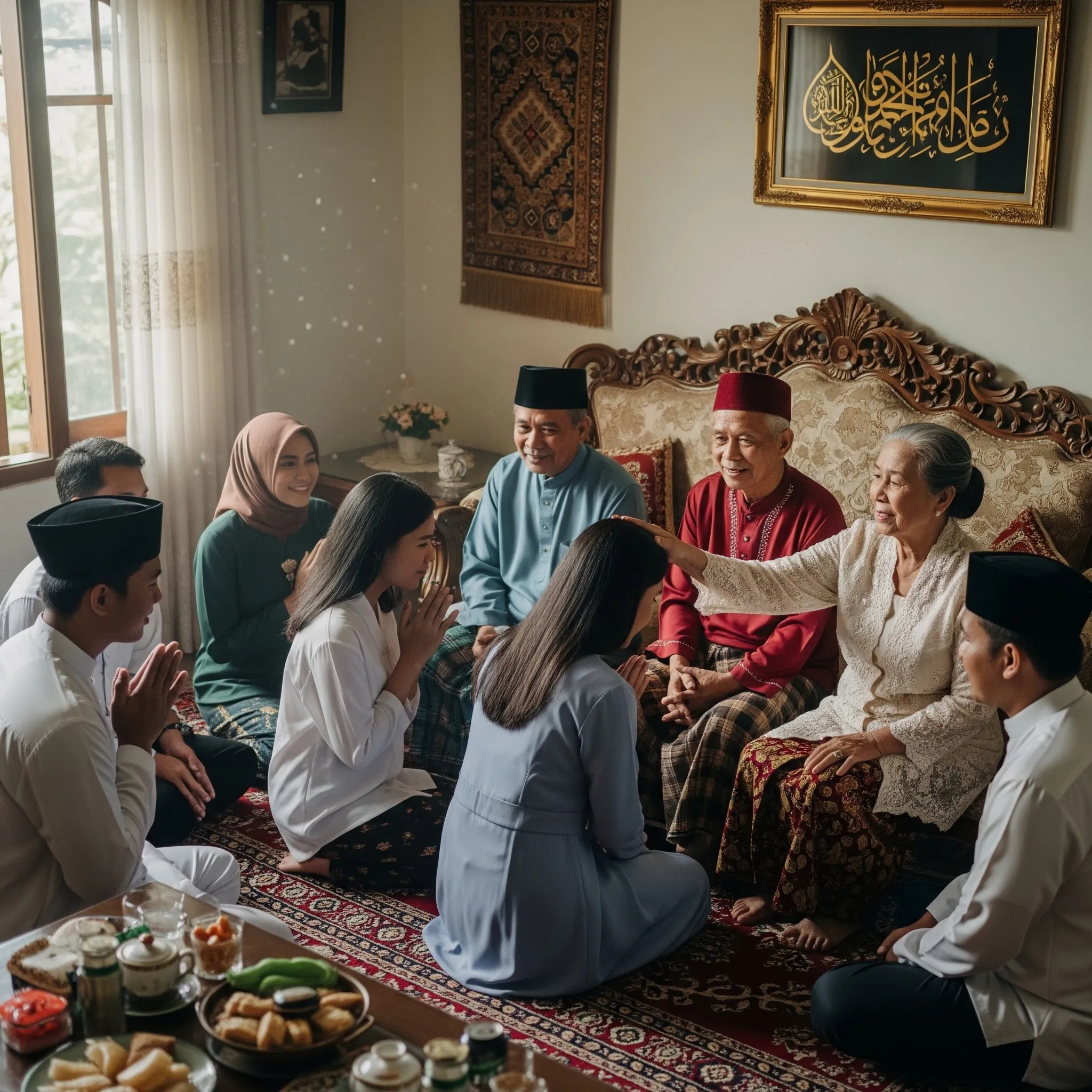 Kata Sungkem Idul Fitri Bernuansa Islami (c) Ilustrasi AI
