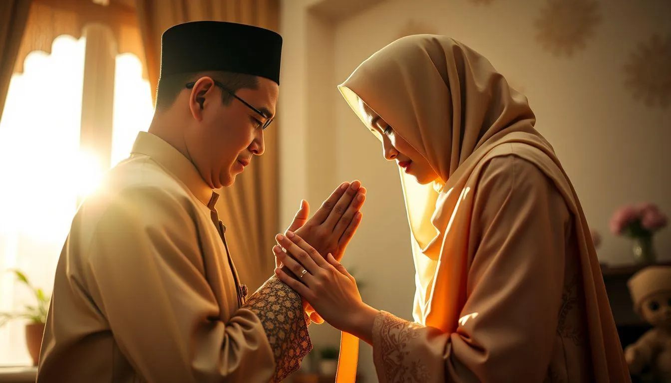 Kata Sungkem Idul Fitri untuk Suami atau Istri (c) Ilustrasi AI